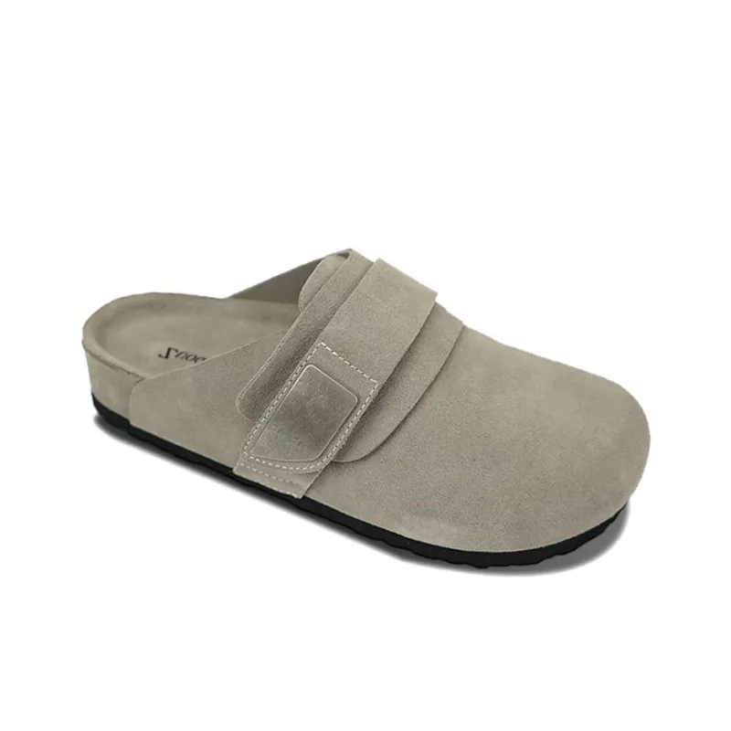 Zuogedu Abrasion Resistant Slip Resistant Closed Toe Slippers Unisex Gray-1