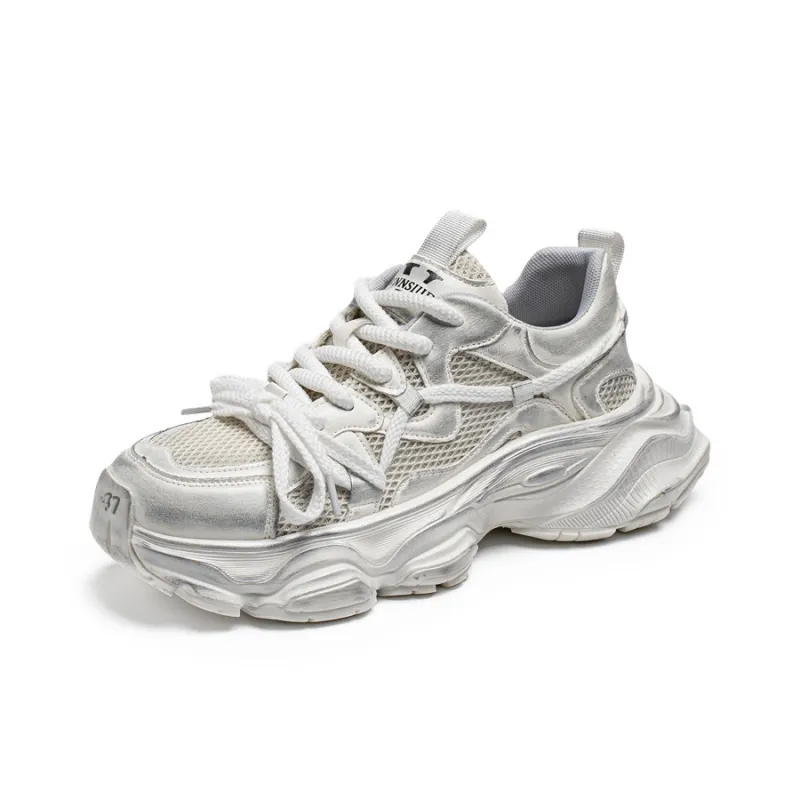 JANECO Slip Resistant, Abrasion Resistant, Breathable Low Top Chunky Sneakers Men's-7