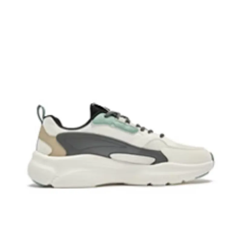 QIAODAN Get Rich Every Day Lightweight Height Increasing Coverage Low Top Casual Shoes Men's White Green-2