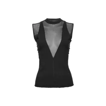 PINKO Sleeveless Tulle Detailed Shirt