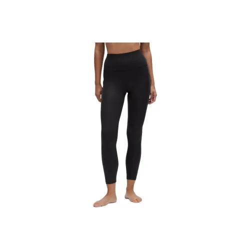 Lululemon Align™Nulu™ Yoga Pants 25' Women's Gold Stamped Printing Black/Luxe Shine Foil Print Black