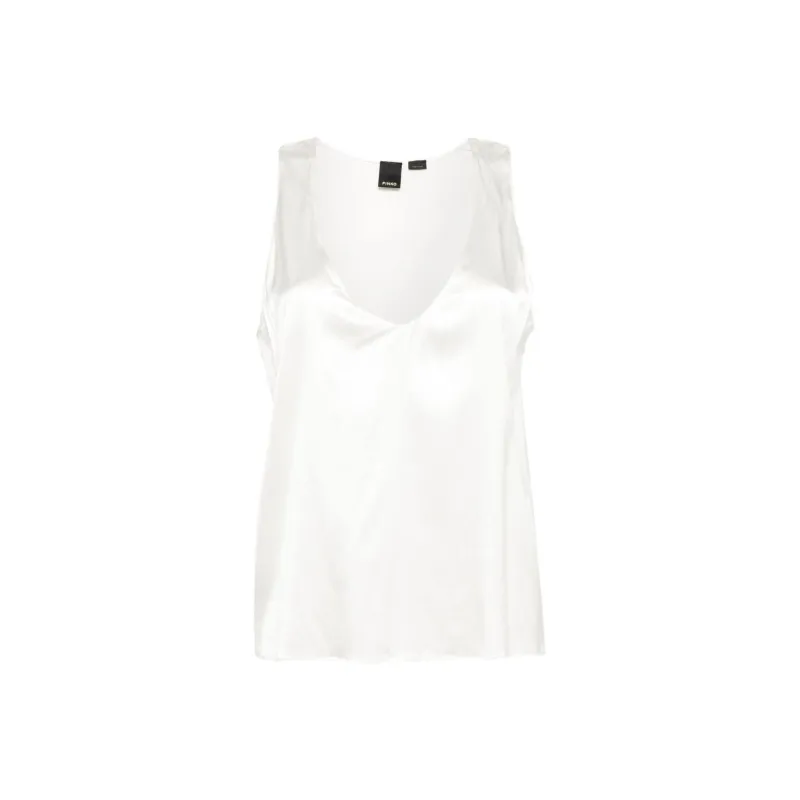 PINKO Sleeveless Stretch Satin Top-0