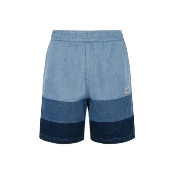 EVISU 2025 Summer Denim Shorts Men's Denim Blue Stripes