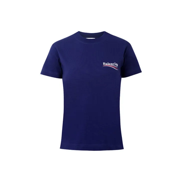 Balenciaga Political Campaign T Shirt 'Pacific Blue/White'-0