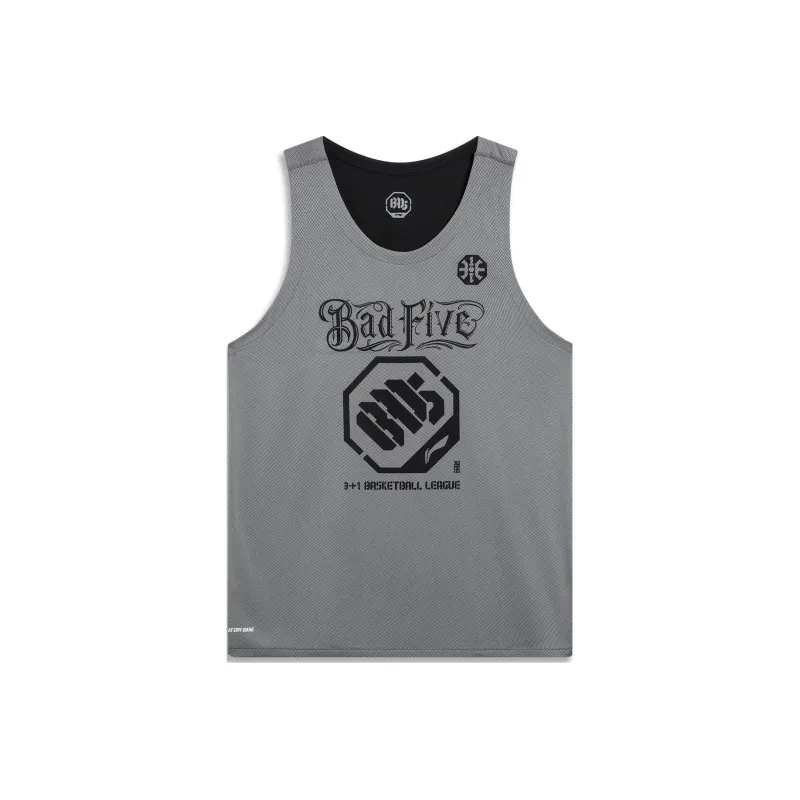 LiNing x Mitchell & Ness Basketball Jerseys Men's Shark Gray Black-0