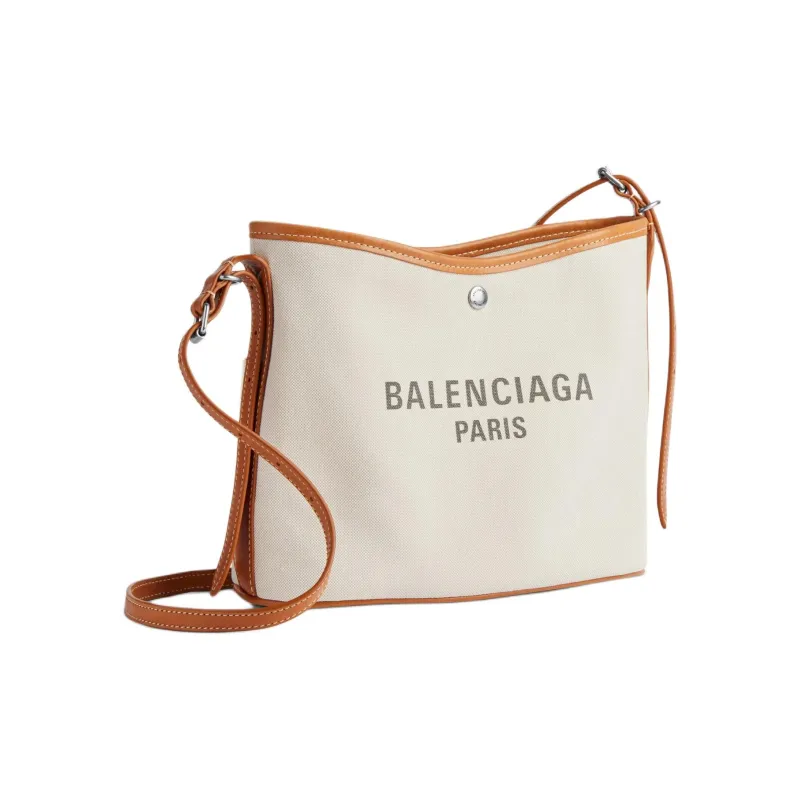 Balenciaga Biarritz Cotton Bucket Bag, Shoulder Bag Trumpets Women's Natural Color-1