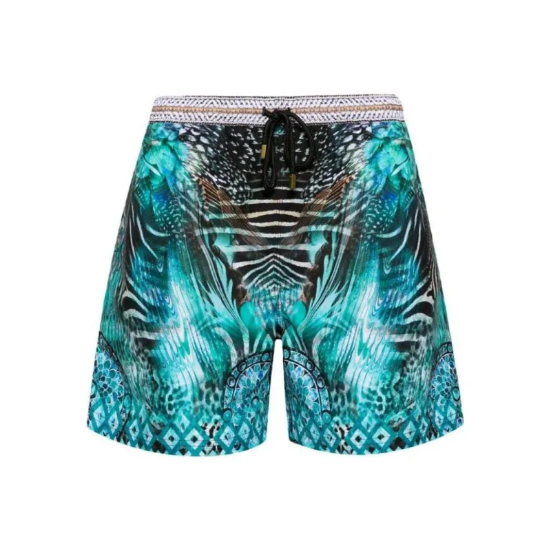 Camilla Mix-print Swim Shorts-0