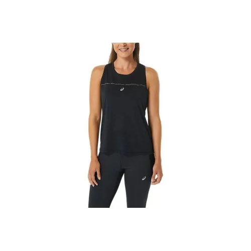 Asics Tank Tops Women's High-Performance Black/Charcoal Gray