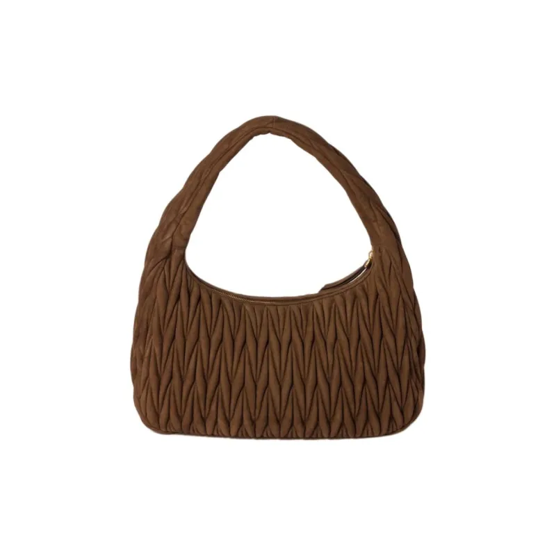 MIU MIU Wander Series Lambskin Handbag Extra Large Women's Cocoa Brown-3