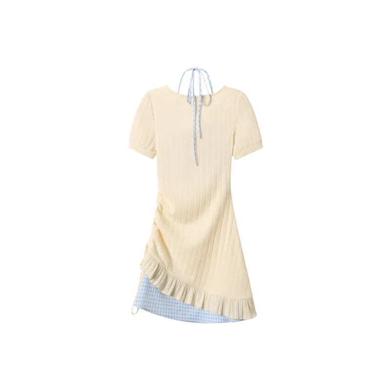 AURORA MUSE Short Sleeved Dress Women's Yellow-1