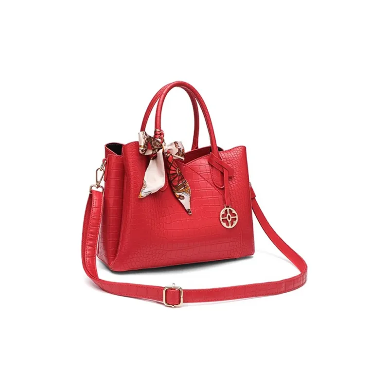 CLEVER& KETCH PU Tote Shoulder Bag, Crossbody Bag, Handbag Women's Red-2