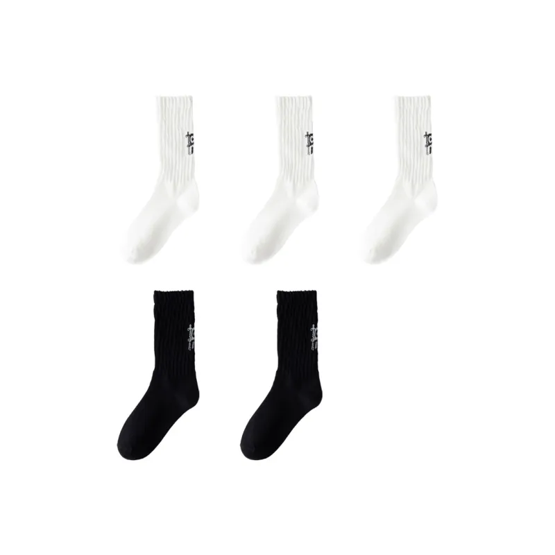 H YXIANG Mid Calf Socks Men's 5 Pack-7