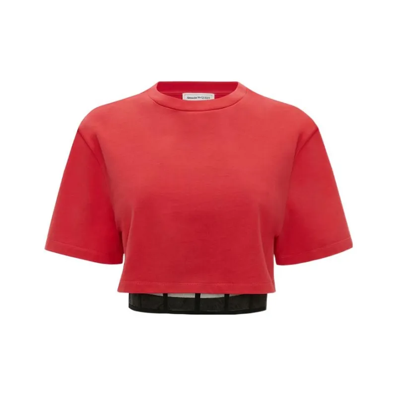 Alexander McQueen Crop Top Women's Red-0