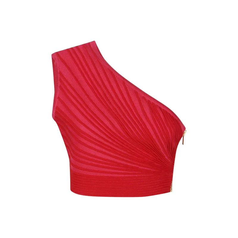 BALMAIN Crop Tops Women's Red-1