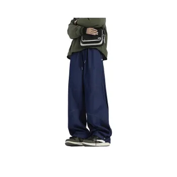 FOR FEAR THAT Casual Pants Unisex Denim Blue