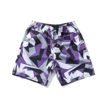 GAILANG Beach Shorts Men's Patchwork Purple