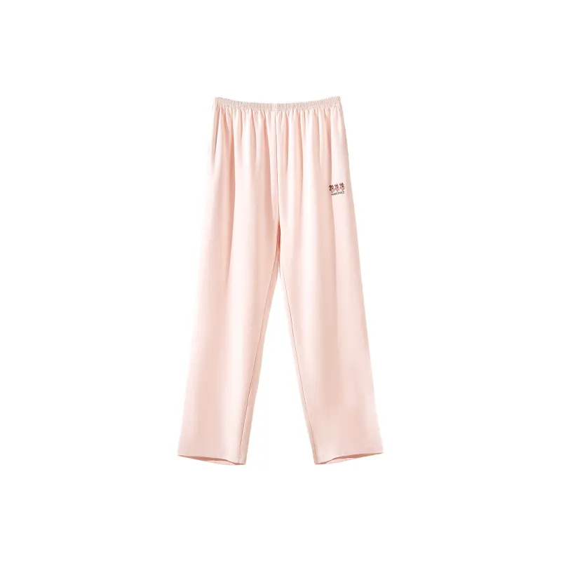 Urban Beauty Pajama Pants Fashion Solid Color Casual Versatile Girlish Heart, Sweet Style Embroidery Cute Women's-0