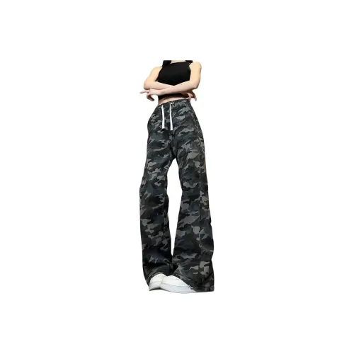 KOKO BASE Casual Pants Unisex Black Camouflage