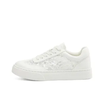 Rosa Bianca Breathable Height Increase Low Top Skateboard Shoes Women's White