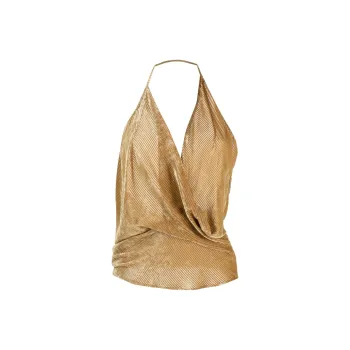 Petar Petrov Striped Velvet Halterneck Tank Top