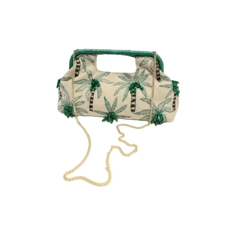 ZARA Cotton Shoulder Bag, Crossbody Bag, Handbag Women's Green-1