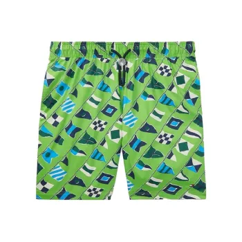 Tommy Hilfiger Nautical 7' Swim Trunk Bottoms Springtime Casual Shorts Men's Green