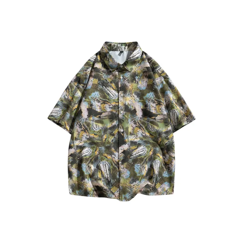 FORCEPULR Shirt Unisex Oil Painting Green-0