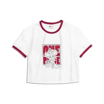 Monster Guardians x One Piece Crew Neck Loose Fit Straight Short-Sleeved T-Shirt Women's White