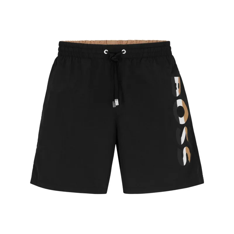 BOSS Recycled-Material Swim Shorts Swimming Shorts Men's Black-0