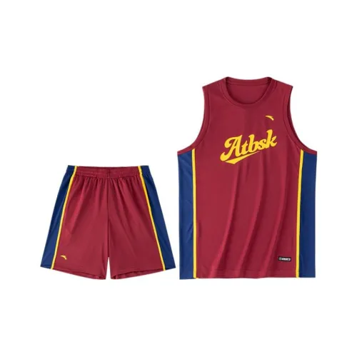 Anta Basketball Collection Basketball Suit Men's Dark Rosy Red