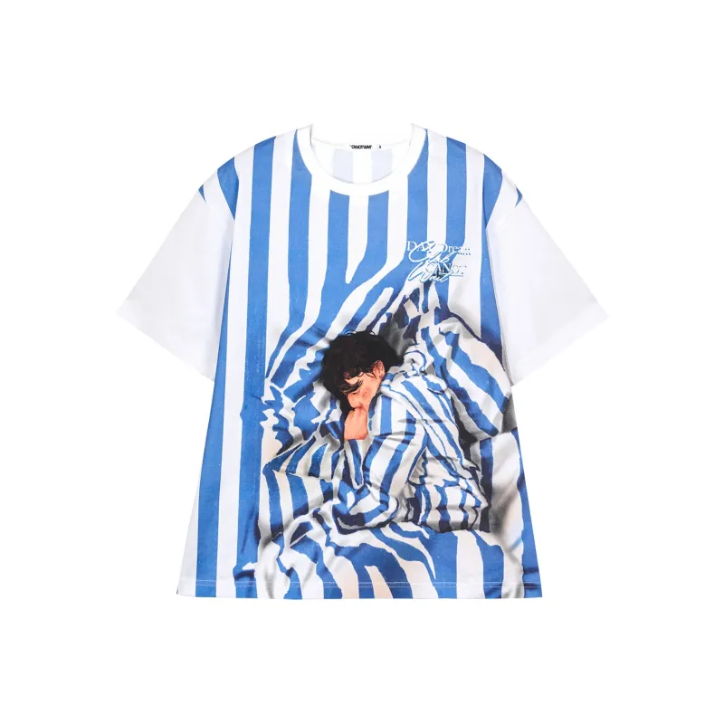 CANOTWAIT_ T Shirt Unisex Blue/White-0