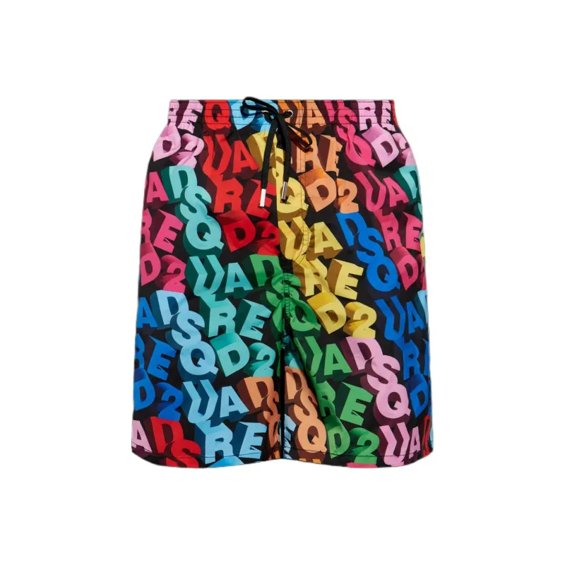 DSQUARED 2 Logo Printed Drawstring Swim Shorts-0
