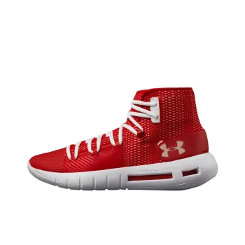Under Armour Anti Slip Wear Resistant High Top Basketball Shoes Men's Red