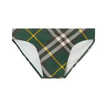 Burberry Checkered Elasticated-Waist Swim Briefs