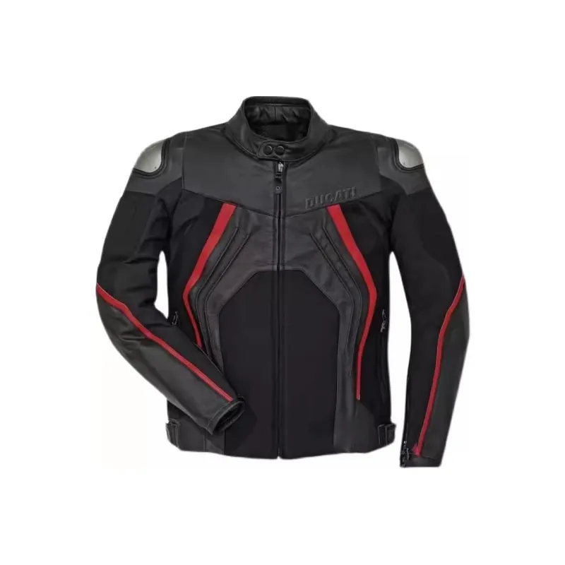 Ducati Unisex Biker Jacket Genuine Leather-0