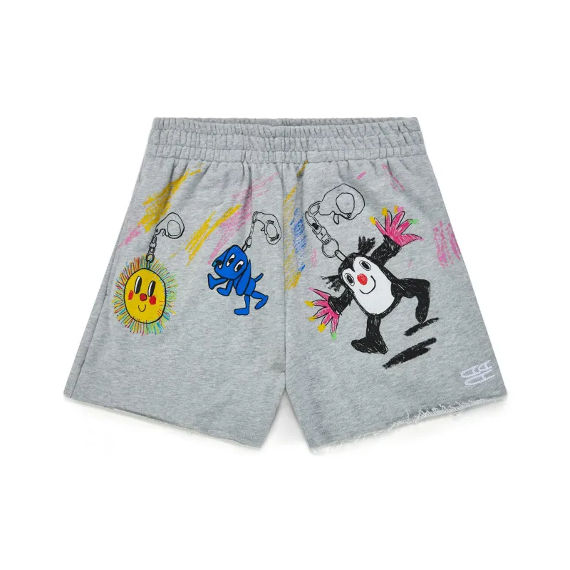 Crying Center Casual Shorts Unisex Heather Gray-0