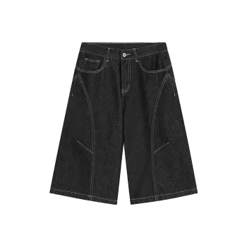 Ice Flying Denim Shorts Unisex Original Denim Black