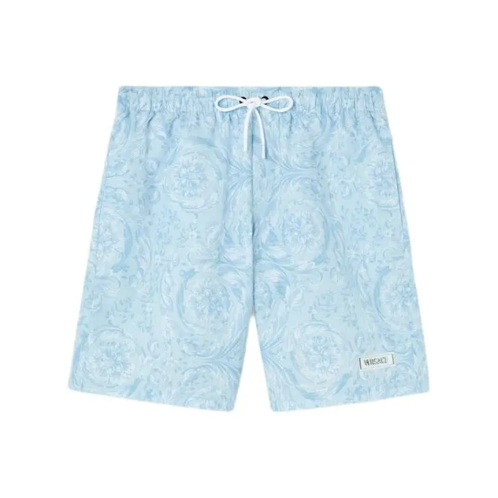 VERSACE Barocco-Printed Drawstring Swim Shorts-0