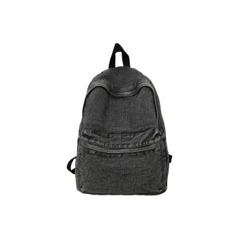 H YXIANG Denim Backpack Unisex Black/Light Blue/Vintage Blue
