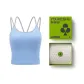 [with Pads]V-Neck Camisole-Light Blue Gray+Moon White