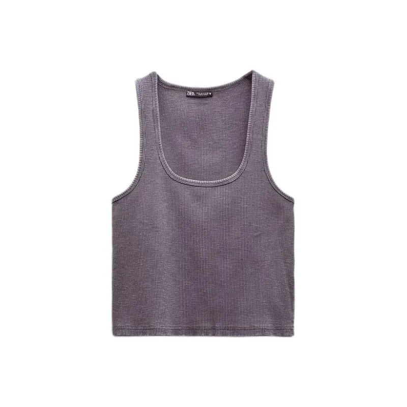 ZARA Tank Tops Women's Dark Purple-0