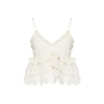 LOVESHACKFANCY Abbot Ruffled Cotton Top