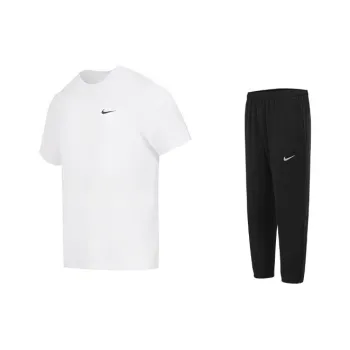 Nike Casual Sportswear Men White T-Shirt+Black Pants