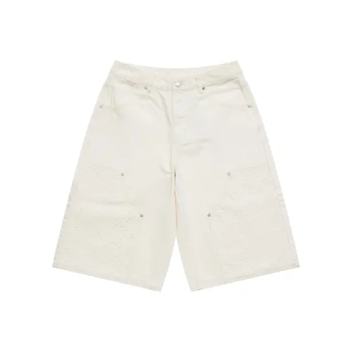 MLB MONOGRAM Collection New York Yankees SS25 Denim Shorts Men's White