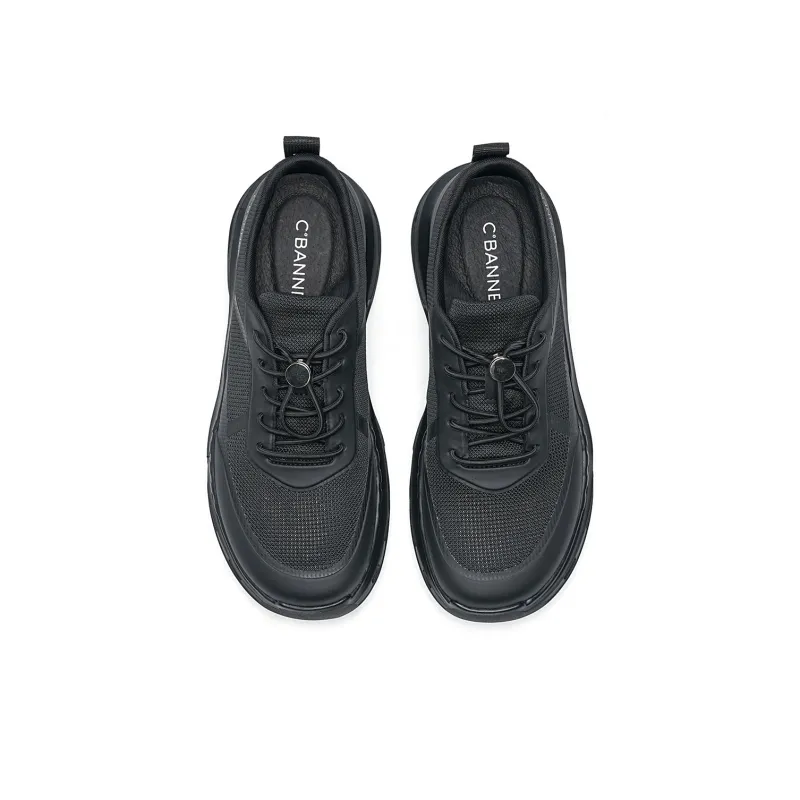 C°BANNER Breathable, Height Enhancing, Lightweight Low Top Casual Shoes Men's Black-2