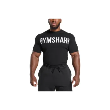 GYMSHARK T Shirt Men's Black/White