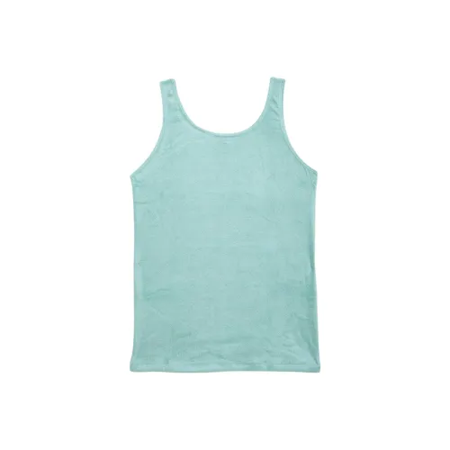 BASERANGE SS24 Omo Tank - Viscose Velour Tank Tops Women's Telu Green/Light Green