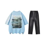 Clothing Set (Light Blue Top+Black Pants)