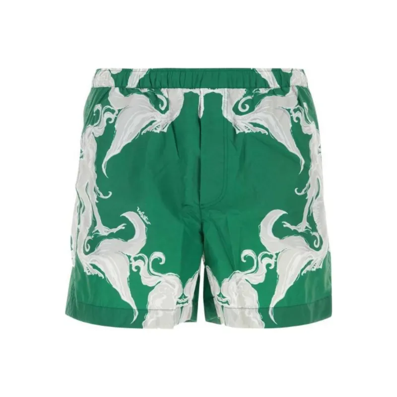 Valentino Abstract Printed Mid Rise Swim Shorts-0