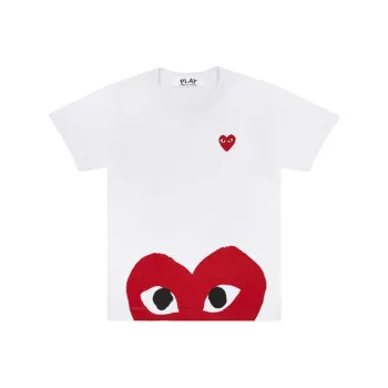 Comme Des Garçons Play T Shirt Big Half Red Heart 'White'